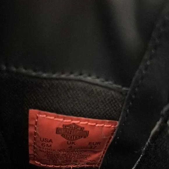 🔵 “NWOT” HARLEY-DAVIDSON Black Leather Motorcycle Boots - Picture 13 of 13